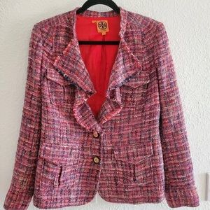 Tory Burch Teed Patern Blazer Wool Blend Size 8